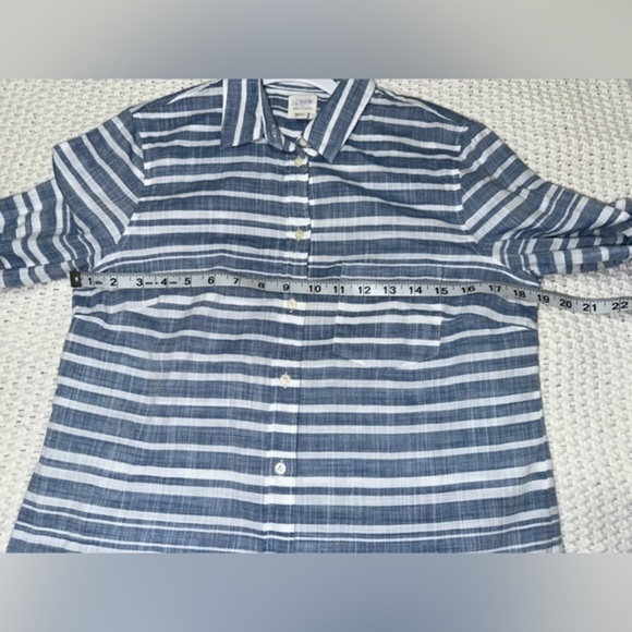 J Crew Womens Perfect Shirt Striped Button Down Shirt Size M - Picture 5 of 8